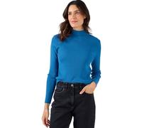 Damart - Pull-Chaussette Col Montant 50% Laine Mérinos Femme Bleu Taille 38/40