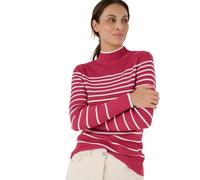 Damart - Pull-Chaussette Col Montant 50% Laine Mérinos Femme Rose Rayé Taille 38/40