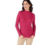 Damart - Pull-Chaussette col Montant 50% Laine mérinos Femme Rose Taille 42/44