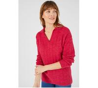 Damart - Pull col polo mélange alpaga - Cerise 38/40