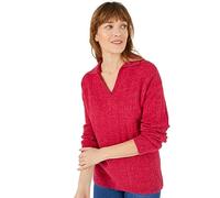 Damart - Pull Col Polo Mélange Alpaga, Femme, Col Polo, Cerise, 38/40