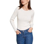 Damart - Pull col Rond 50% Laine mérinos, uni et rayé Femme Blanc Taille 34/36
