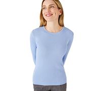 Damart - Pull col Rond 50% Laine mérinos, uni et rayé Femme Bleu Taille 38/40