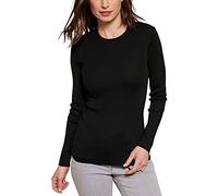Damart - Pull col Rond 50% Laine mérinos, uni et rayé Femme Noir Taille 34/36