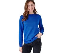 Damart - Pull Col Rond Maille Jersey, Femme, Bleu Porcelaine, Manche Longue