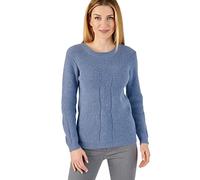 Damart - Pull Col Rond Mélange Alpaga, Femme, Bleu grisé, 42/44