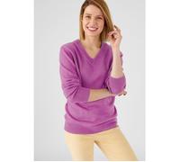 Damart - Pull col ""V"" maille jersey - Mauve 38/40