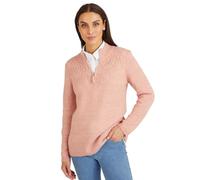 Damart - Pull Col Zippé Mélange Alpaga, Femme, Rose Chiné, 42/44