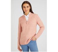 Damart - Pull col zippé mélange alpaga - Rose Chiné 42/44