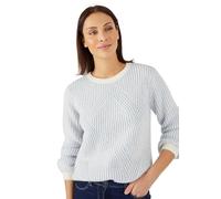 Damart - Pull Côtes Anglaises Thermolactyl, Col Rond, Bleu, 42/44