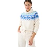 Damart - Pull Jacquard col roulé Thermolactyl Femme Bleu Imprimé Taille 42/44