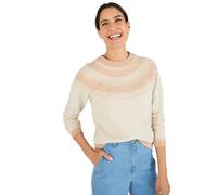 Damart - Pull Jacquard et Fils Brillants Thermolactyl Femme Marron Imprimé Taille 50/52