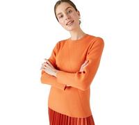Damart - Pull Jeu De Côtes Fantaisie, Femme, Col Rond, Abricot, Manche Longue