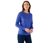 Damart - Pull Jeu de Maille Fantaisie Femme Bleu Taille 42/44