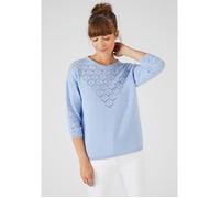 Damart - Pull maille ajourée - Bleu grisé 38/40