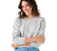 Damart - Pull Maille ajourée et Strass Thermolactyl Femme Gris Chiné Taille 42/44