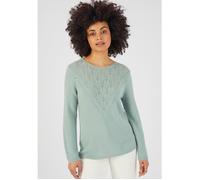 Damart - Pull maille ajourée mélange alpaga - Vert Jade 42/44