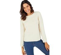 Damart - Pull Maille Bouclette en Relief, Femme, Col Rond, Ecru, 46/48