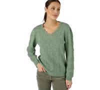 Damart - Pull Maille Fantaisie Thermolactyl, Col V, Vert, 50/52
