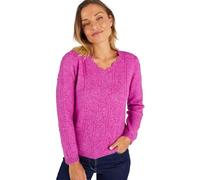 Damart - Pull Maille Fantaisie Thermolactyl, Col V, Violet, 50/52