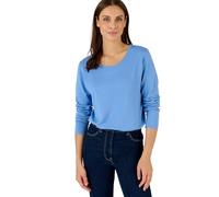 Damart - Pull Maille Fine Uni Ou Imprimé, Femme, Col Rond, Bleu, 38/40
