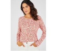 Damart - Pull maille fine uni ou imprimé - Orange Fleuri 46/48