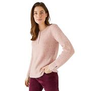 Damart - Pull Maille Perlée Mélange Alpaga, Femme, Col Tunisien, Rose Tendre, Manche Longue