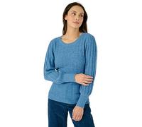 Damart - Pull Mélange Alpaga À Strass, Femme, Col Rond, Bleu, 38/40