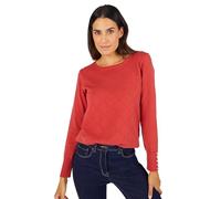 Damart - Pull Motif Losanges, Femme, Col Rond, Rouge, 38/40