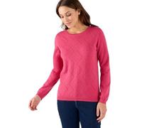 Damart - Pull Points en Relief et Jeu d'ajourés Femme Rose Taille 46/48