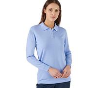 Damart - Pull Pure Laine Mérinos, Femme, Col Polo, Bleu Ciel, Manche Longue