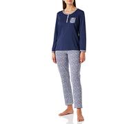 Damart - Pyjama Pur Coton peigné, Manches Longues, Marine Animalier, 46-48 (L)