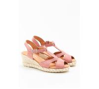 Damart - Sandales compensées tressées - Vieux Rose 36