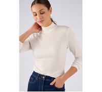 Damart - Sous-pull col montant maille côtelée Thermolactyl et soie - Blanc Cassé 34/36