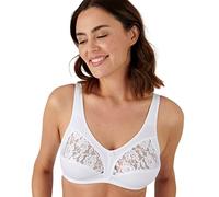 Damart - Soutien-Gorge sans Armatures Dentelle Grand Maintien Femme Blanc Taille 100