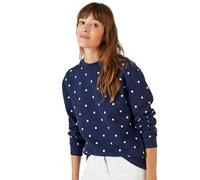 Damart - Sweat-Shirt en Molleton Femme Bleu Imprimé Taille 46/48