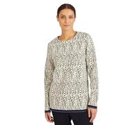 Damart - Sweat-Shirt Maille Jacquard, Femme, Col Rond, Marine Feuillage, 38/40