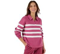 Damart - Sweat-Shirt Molleton rayé Femme Rose Rayé Taille 46/48