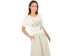 Damart - T-Shirt Brodé Pur Coton Femme Marron Taille 34/36