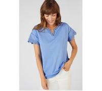 Damart - T-shirt broderies anglaises pur coton - Bleu 42/44