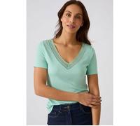 Damart - T-shirt Climatyl col dentelle - Vert 38/40