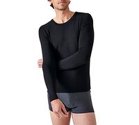 Damart - T-Shirt Col Rond Manches Longues Fine Côte Thermolactyl Sensitive, Homme, Noir, Taille XL