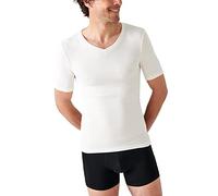 Damart - T-Shirt Col V Fine Côte Thermolactyl Sensitive, Homme, Blanc, Taille M, Manches Courtes