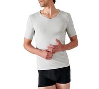 Damart - T-Shirt Col V Manches Courtes Maille Classique Thermolactyl Homme Gris Chiné Taille M (94-101)