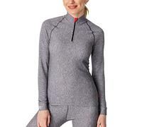 Damart - T-Shirt col zippé Comfort Thermolactyl 5 Femme Gris Chiné Taille 46-48 (L)