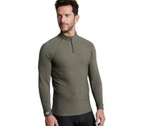 Damart - T-Shirt col zippé Comfort Thermolactyl 5 Homme Vert Chiné Taille XL (110-117)