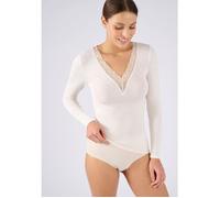 Damart - T-shirt dentelle manches longues Thermolactyl Sensitive - Blanc Cassé 42/44