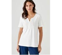 Damart - T-shirt fine côte pur coton - Blanc Cassé 46/48