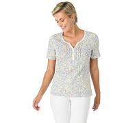 Damart - T-Shirt Fine Côte Pur Coton Femme Multicolore Imprimé Taille 42/44