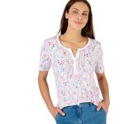 Damart - T-Shirt Fine côte Pur Coton Femme Rose Imprimé Taille 42/44